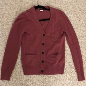 JCrew Purple Cashmere & Wool Cardigan